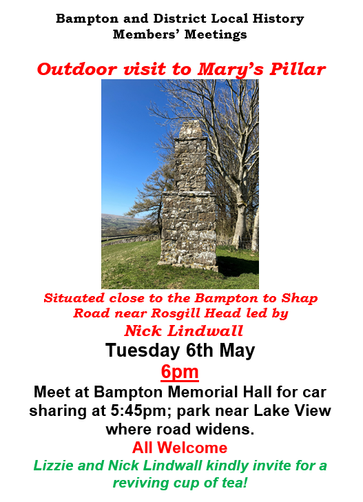 Outdoor Visit to Mary’s Pillar, Rosgill led by Nick Lindwall